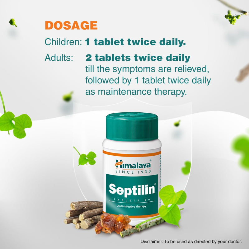 Himalaya Herbals Septilin Herbal Food Supplement, Natural Support for Immune System, Tablets with Herbal Extracts | Antioxidants Rich - 100 Capsules