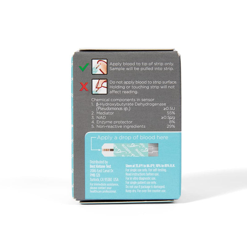 [Australia] - Best Ketone Test | Blood Ketone Test Strips, 50ct | Compatible with BKT Meter and Keto-Mojo Original Bluetooth Meter (TD-4279) NOT for USE with The Keto-MOJO GK+ Meter 