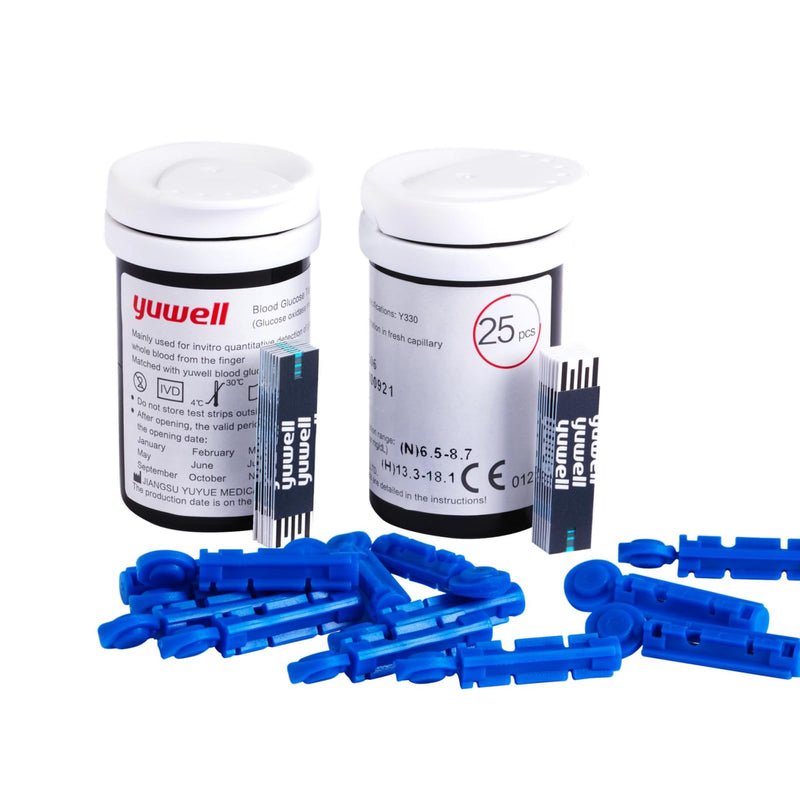 [Australia] - yuwell blood sugar test strips for model 582 & 710, 50 pieces (including strips and lancets) test strip set 50pcs (model 710 & 582 only) 