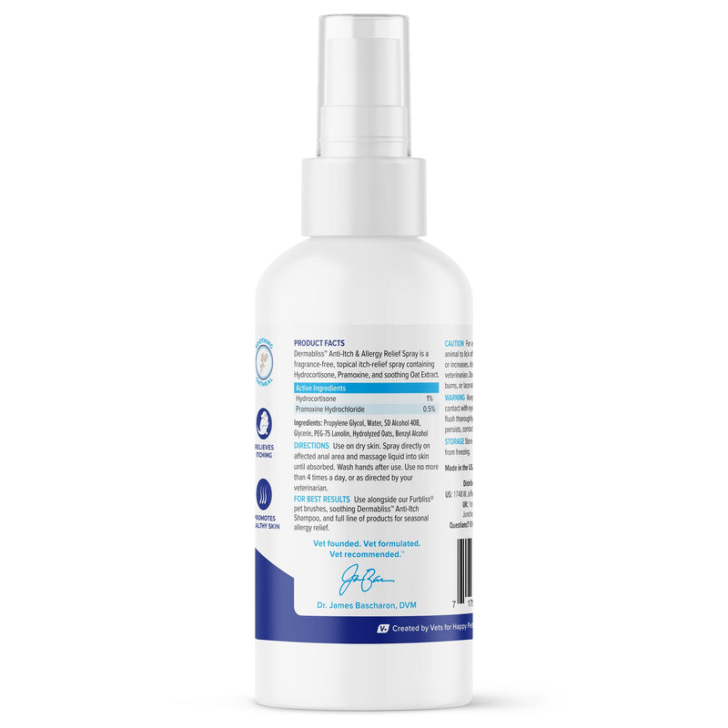 Dermabliss Allergy Chews 120ct and Dermabliss Anti-Itch & Allergy Relief Spray (4oz) Bundle Complete Skin Allergy Relief for Dogs with Dog Allergy Supplements, Hydrocortisone Spray for Dogs - PawsPlanet Australia