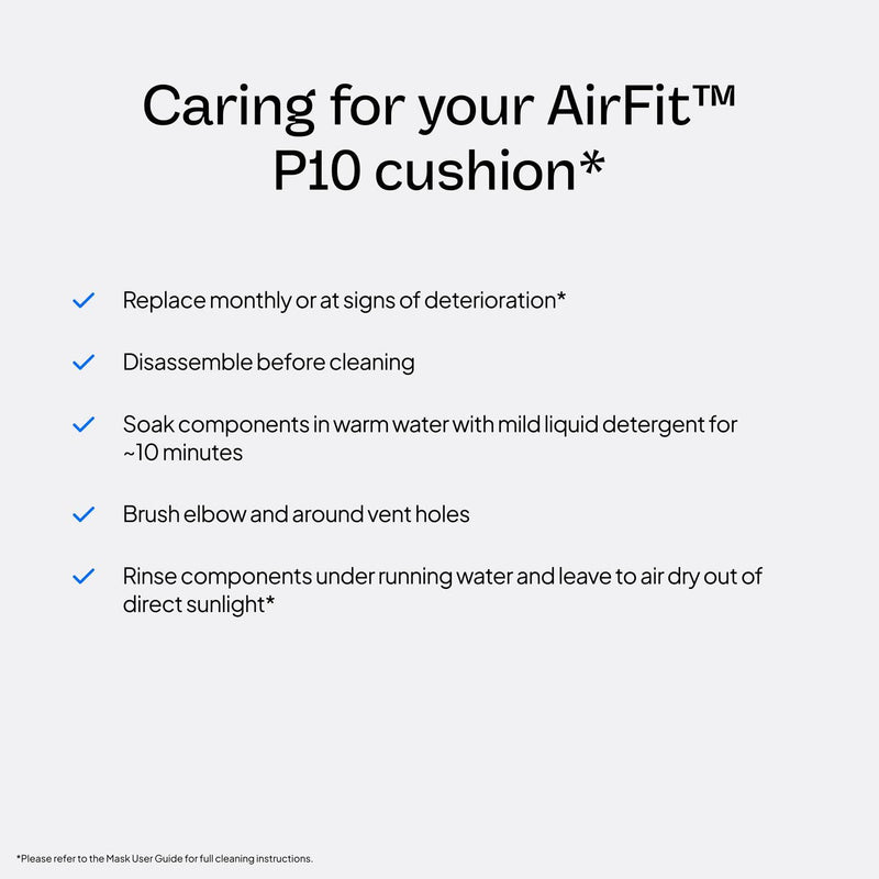 [Australia] - ResMed P10 Nasal Pillow Cushion - Replacement Silicone CPAP Mask Cushion - Frame System & Headgear Not Included - Premium CPAP Accessory - Small 