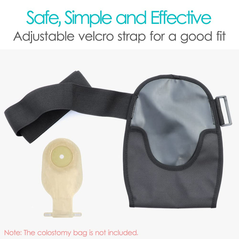 [Australia] - Waterproof Ostomy Bag Cover Belt Soft Colostomy Bag Pouch Covers Washable Stoma Urostomy Ileostomy Leak-proof Odour Masking Black 