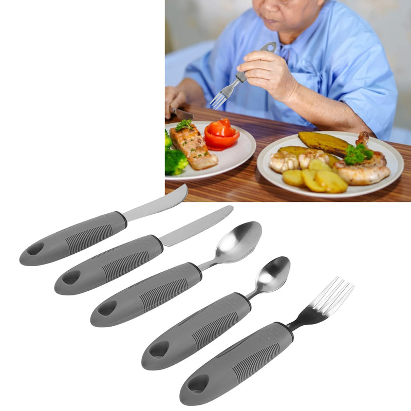 [Australia] - Adaptive Utensils for Hand Tremors, Arthritis and Parkinsons, Weighted Knives Fork and Spoons Stainless Steel Silverware Set, Elderly Weak Hand Grip & Handicapped Eating Utensils 