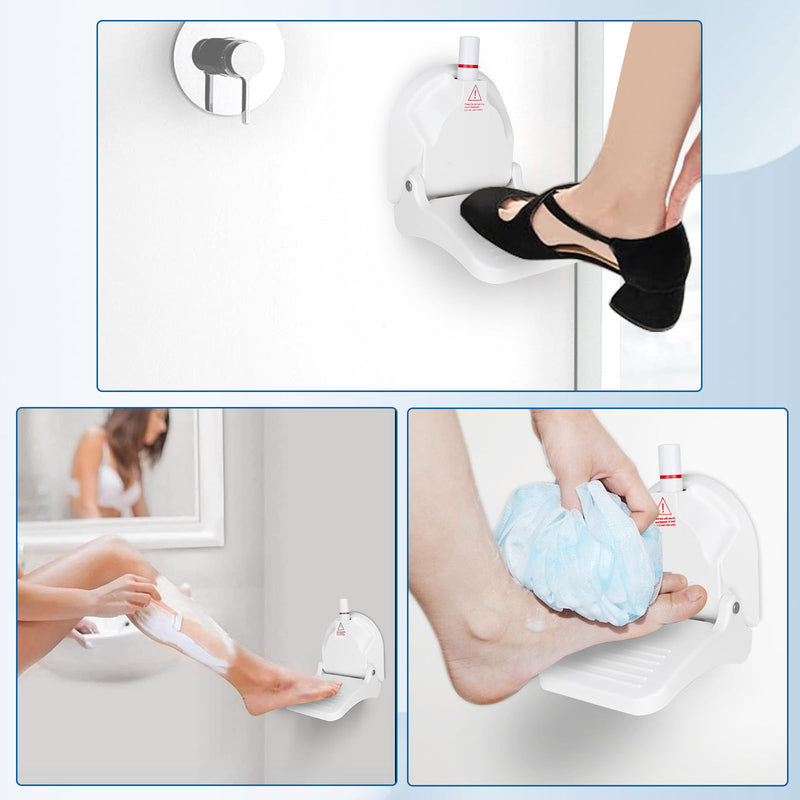[Australia] - Foot Rest for Shower to Shave Legs, Foldable Shaving Step for Inside Shower, Suction Cup Shower Foot Rest 