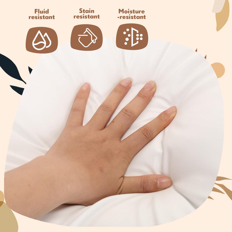 [Australia] - 20 x 26 Inches Waterproof Medical Pillow with Vinyl Protector, Reusable Hospital Pillow for Sleeping, Fluid and Stain Resistant, Wipeable Easy Clean, White 