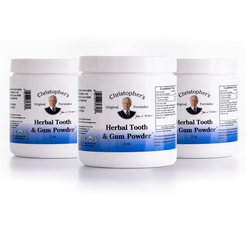 Christopher's Original Formulas Herbal Tooth & Gum Powder | Natural Oral Care Powder | Plant-Based Alternative to Toothpaste | Pack of 3