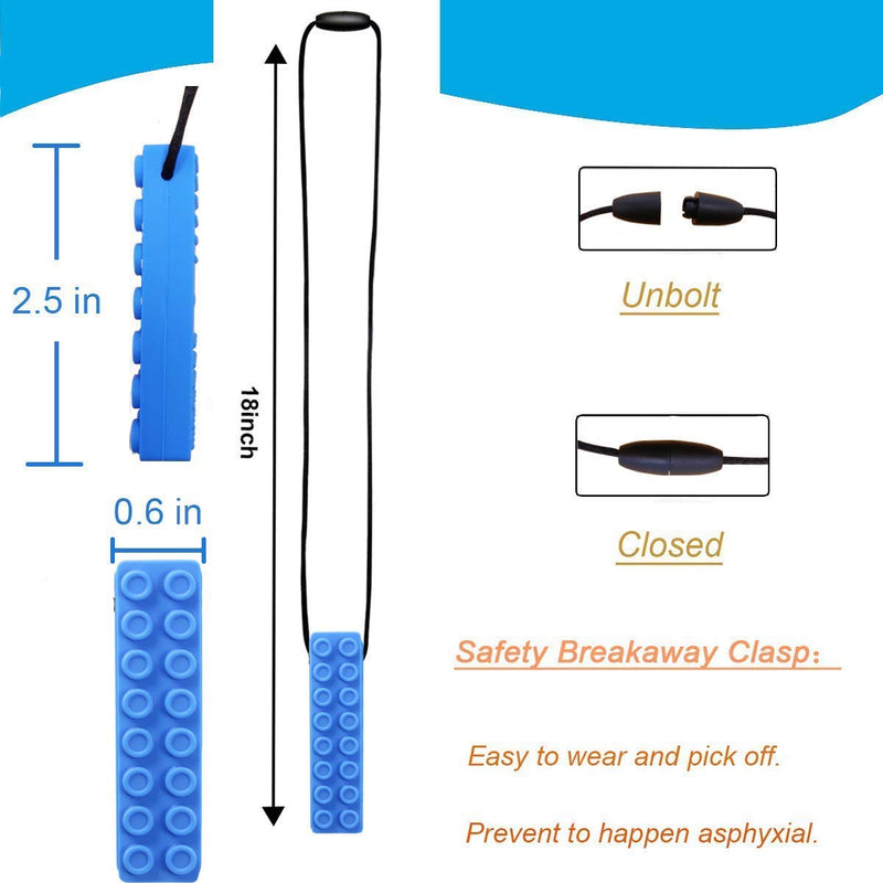 [Australia] - Chew Necklace by GNAWRISHING, 5 Pieces Sensory Chew Necklaces for Kids with Autism, ADHD, SPD, Chewing, Oral Motor 