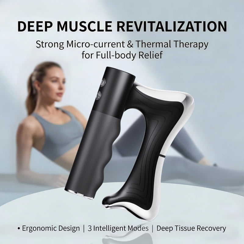 Heated Muscle Scraper Tool, Electric Fascia Massager with Vibration & Heat, Multifunctional Body Gua Sha Tool for Deep Muscle Soothing & Full Body Relaxation