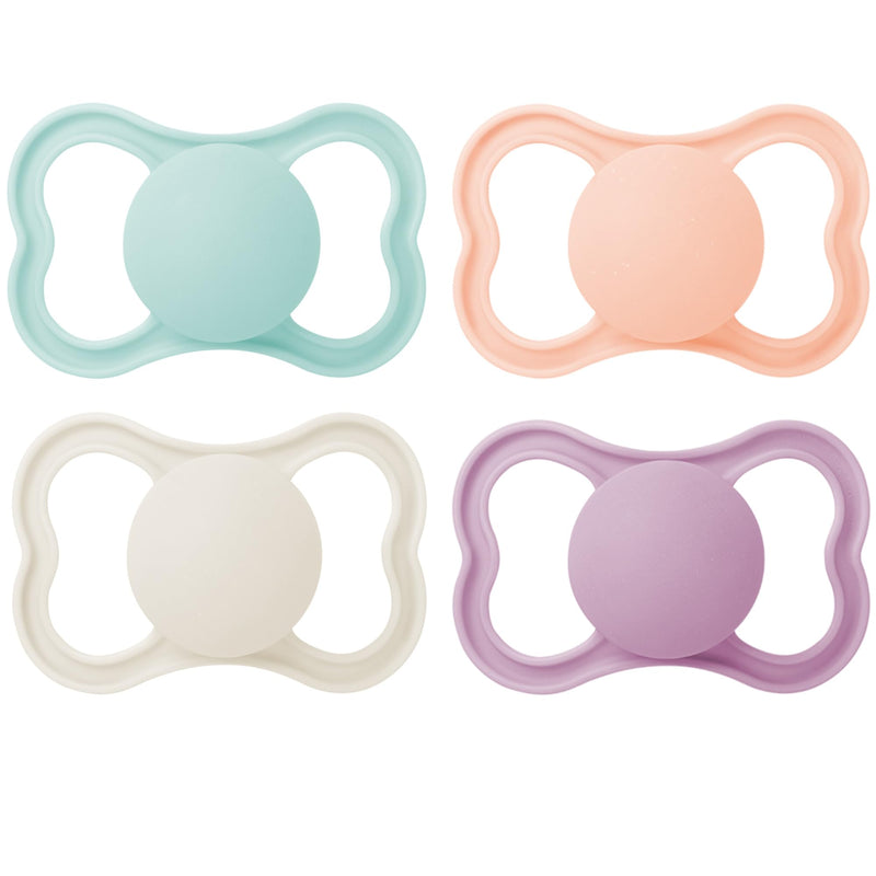 MAM Air Matte Pacifiers, for Sensitive Skin, 6+ Months, Best Pacifier for Breastfed Babies, Girl Pacifiers, 6-16, 4 Count Pack of 4