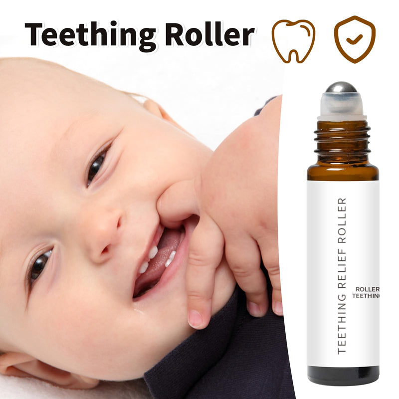 [Australia] - Teething Roller All Natural for Babies, Natural Gum Relief with Chamomile & Rose Oil, 2Pack 