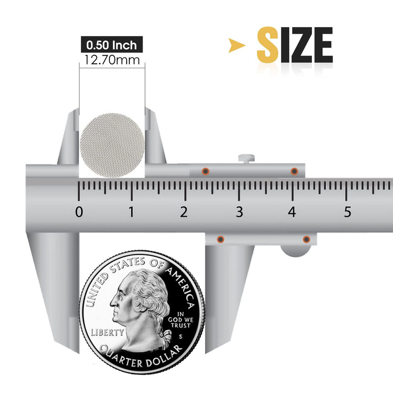 [Australia] - 200 PCS 1/2 Inch Stainless Steel Pipe Screens, 1/2 Inch Metal Pipe Screen with Metal Box 
