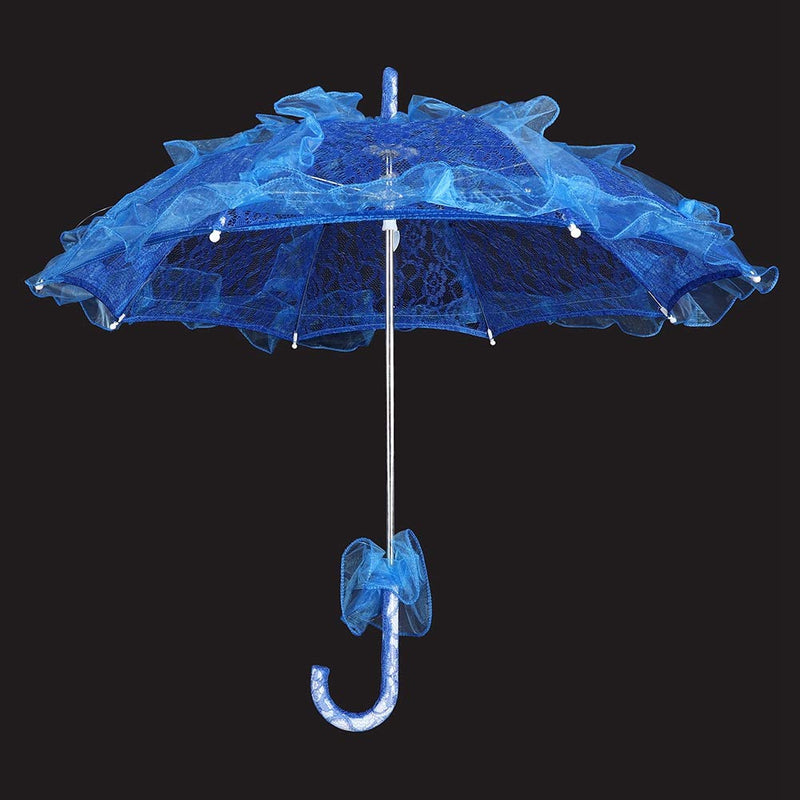 Haofy Lace Umbrella Bridal Umbrella Parasol Vintage Bridal Lace Cotton Umbrella for Wedding Parties Dancing Photography Prop (Navy)