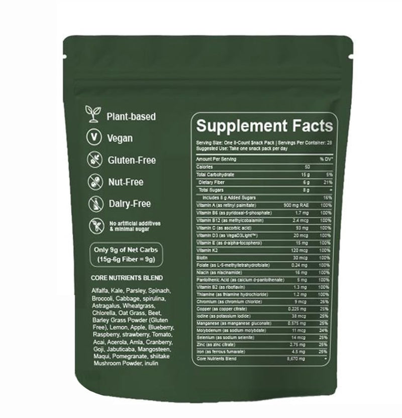 [Australia] - Greens Gummies - Organic Chlorella and Spirulina, Digestive & Gut Health, Formulated with 60+ Ingredients, Multi-Vitamins & Minerals, Daily Gummies, 224 Gummies Bear 