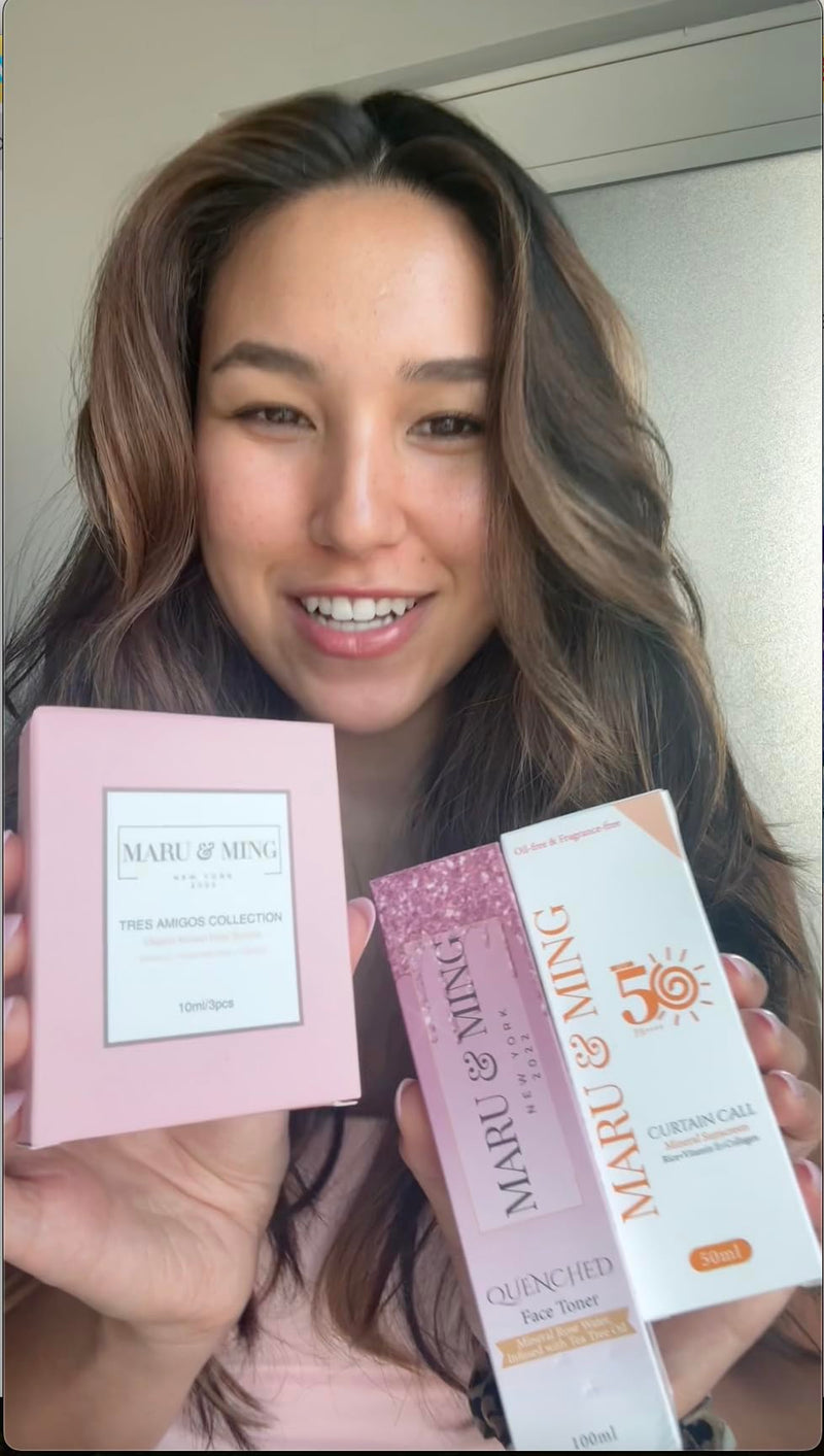 MARU & MING Tres Amigos Collection/Organic Hyaluronic Acid, Vitamin C, Collagen Face Serums. Travel-size and TSA friendly 1 oz. Total Weight 3-Pack