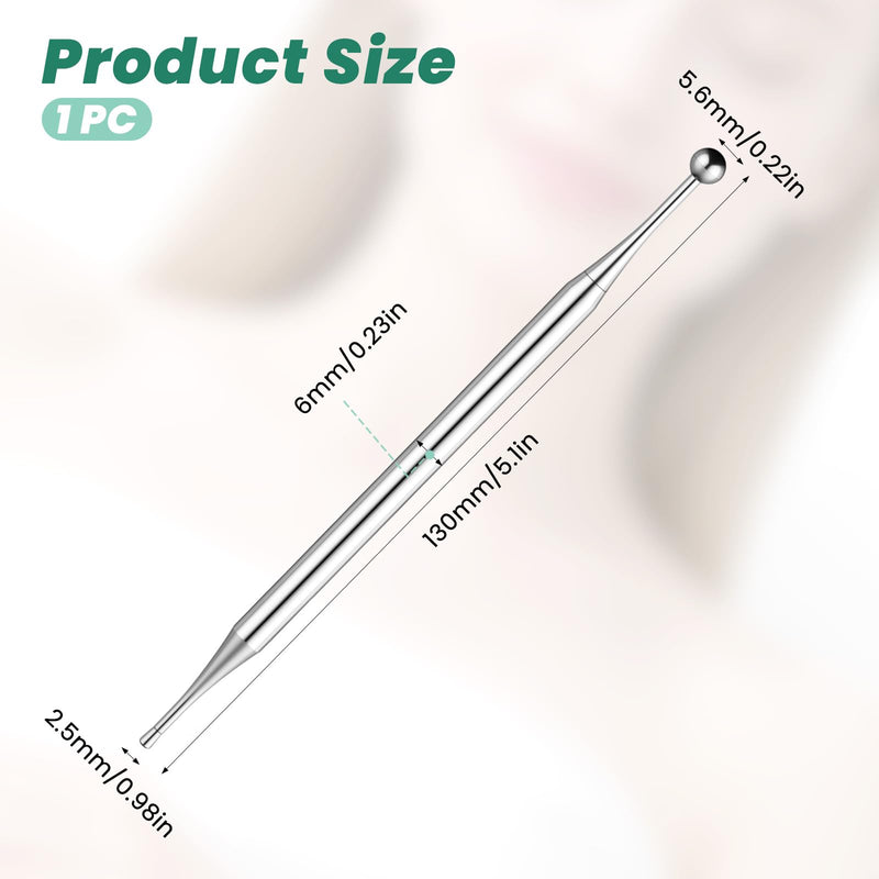 [Australia] - Acupuncture Pens Dual Head Facial Reflexology Tools Ear Body Point Probe Tip Muscle Relax Trigger Point Massage Fascia Tool for Deep Tissue, Stainless Steel (5.1in) 