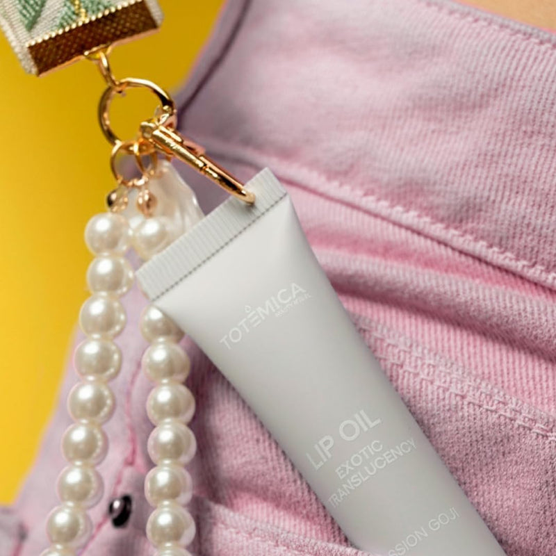 TOTEMICA Lip Oil, Non-Sticky, Shea Butter, Jojoba | Radiant Buff with Charm | Inspired by Ana Patricia, luminous translucent tint, weightless, top coat for lip liners Lip + Charm