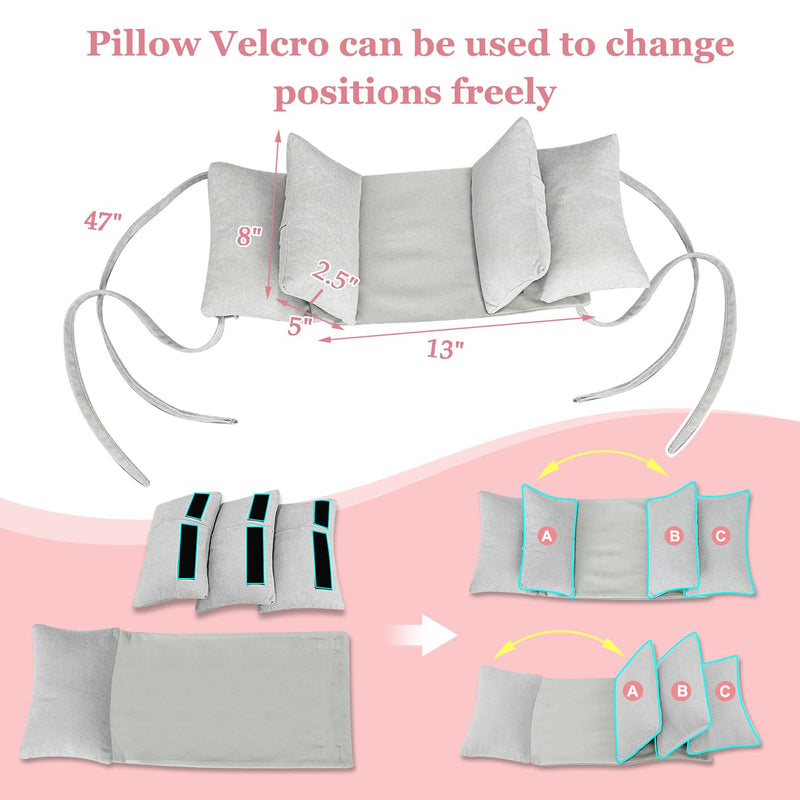Anti Aging Pillow Beauty Anti Wrinkle for Face Sleeping Neck Stabilizer Back Sleep Trainer Post Face Surgery for Women Wrinkle Prevention Pillow Head Support Positioning Neck Upright Training Grey-polyester
