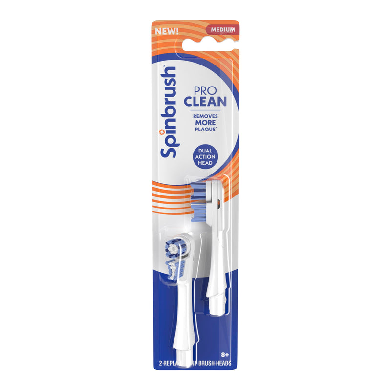[Australia] - Spinbrush PRO Clean Replacement Heads, Electric Toothbrush Refills, Medium Bristles, 2 Count REFILLS- 2 count Blue 