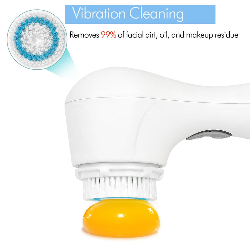 [Australia] - Microtree Facial Cleansing Brush, Electric Face Scrubber Exfoliator for Women Skin Care Deep Cleaning Exfoliating, Rechargeable Waterproof with 2 Sonic Vibration Speeds for Home & Travel(White) White 