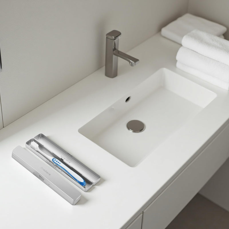 [Australia] - Toothbrush Travel Case Aluminum, Manual Tooth Brush Holder for Traveling, Portable Toothbrush Container for Bathroom, Camping, Business Trip, School (Silver) Silver 