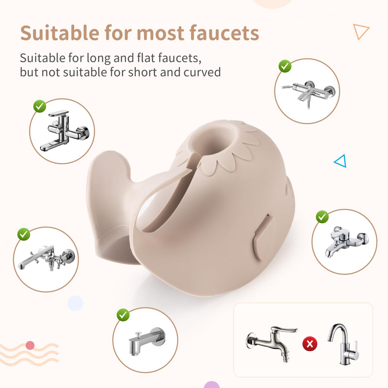 Bath Faucet Cover for Kids，Bath Spout Cover for Baby are Suitable for Most Bathtub Faucet,spout Cover Bathroom Tub Adds Fun to Your Baby in The Shower.（Grayish Beige） Grayish Beige