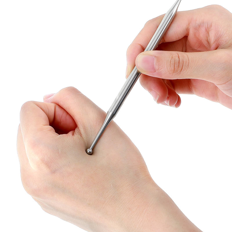 [Australia] - Acupuncture Pens, Reflexology Tools for Face Body Muscle Relax Trigger Point Massage Fascia Tool, Pressure Release for Feet Legs Arms Shoulders Neck Back - Stainless Steel 