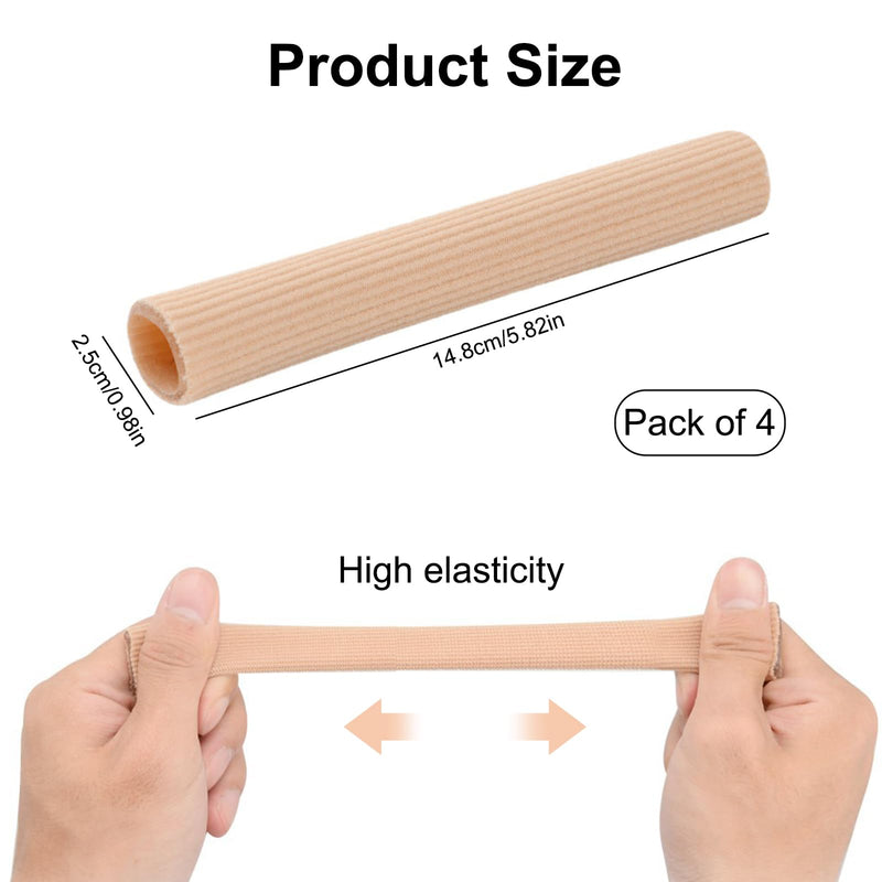 [Australia] - Toe protection, pack of 4 cuttable silicone toe protection toe cushion tube tube bandage soft gel finger protection toe caps for corns remover, callus cushion, calluses (for medium toes - 15 cm) A 