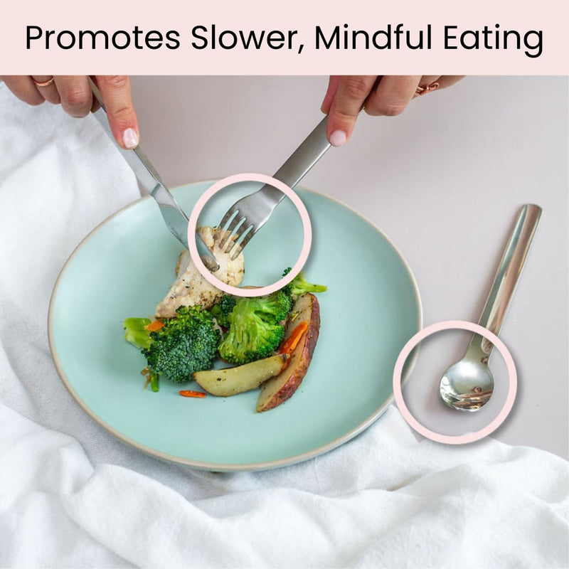 [Australia] - Portion Control Flatware for Healthy Eating & Bariatric Diet with Silicone Case (2) 2 