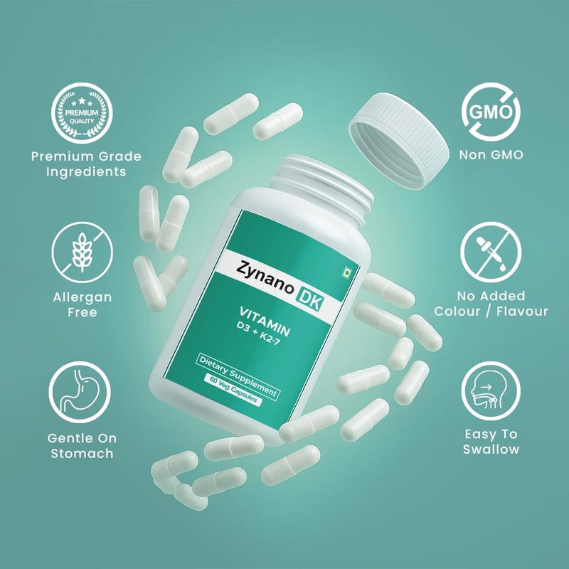 DK | Vegan Vitamin D3 10000 IU, Vitamin K2 120 Mcg with MCT Powder, Vegetarian Vitamin D3 K2 for Women and Men,Lichen Vitamin D3-60 Gluten Free Capsules