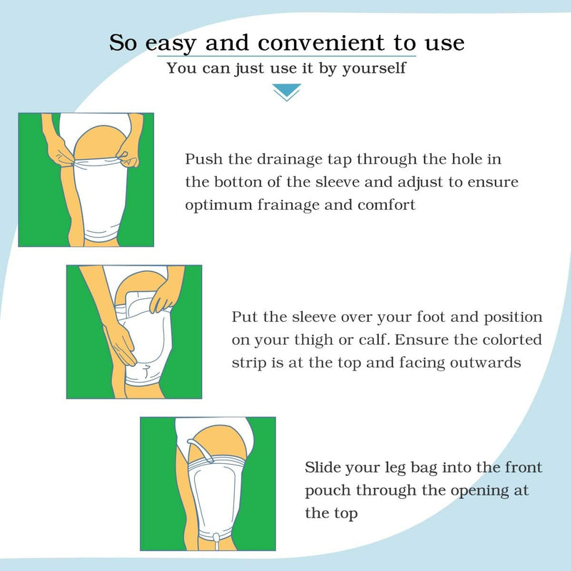 JJ CARE Catheter Bag Holder (Pack of 2), Fabric Nephrostomy Bag Holder, Washable & Reusable Foley Catheter Leg Bag, Urinary Drainage Bag Cover for Men & Women - Medium Size Pack of 2 (Medium)
