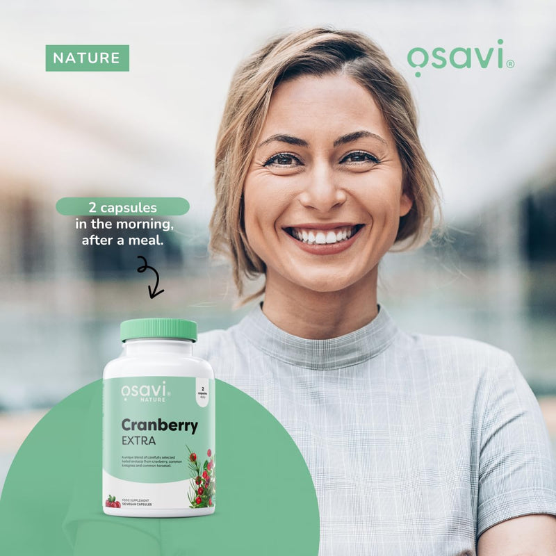 Osavi Cranberry Extra – 30 Vegan Capsules | Extract from Cranberry (Vaccinium macrocarpon) Fruit | Standardised to 40% proanthocyanidins (PACs) | Enriched with Knotgrass and Common Horsetail extracts