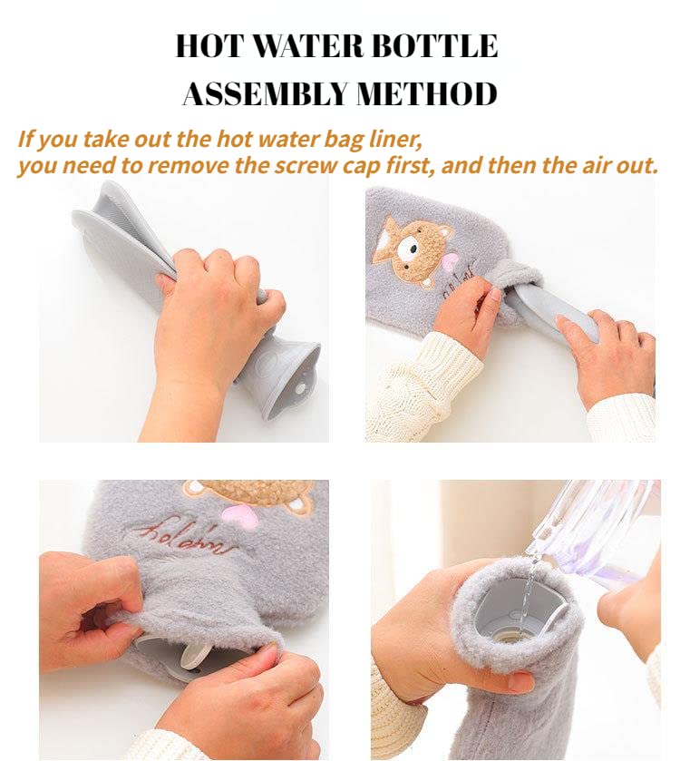 [Australia] - Hot water bottle belt, hot water bottle belt, hot water bottle strap, hot water bottle for neck and shoulder, back, legs, waist warm 1000ml - Yellow dog 