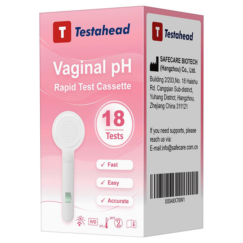Vaginal pH Test Strips, Feminine Health Vaginal pH Test Strips Kits for Bacterial Vaginitis, Trichomonas Vaginitis, Individual Aluminum Foil Wrapped (18-Packs)