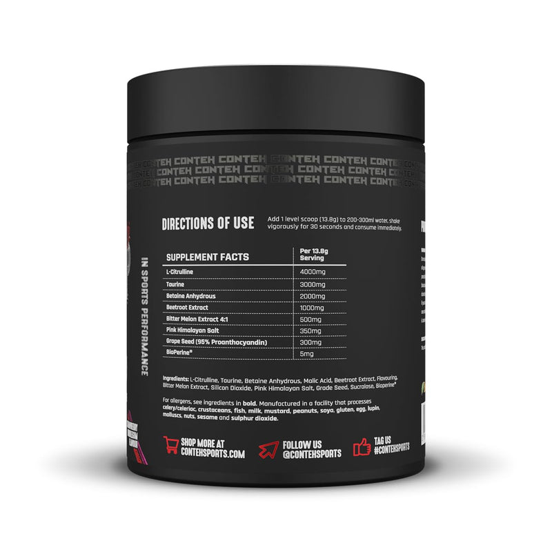 Conteh Sports The Pump Pre-Workout - Stimulant-Free Pump Formula, Citrulline & Glycerol - Strawberry Bubblegum - 30 Servings One Size
