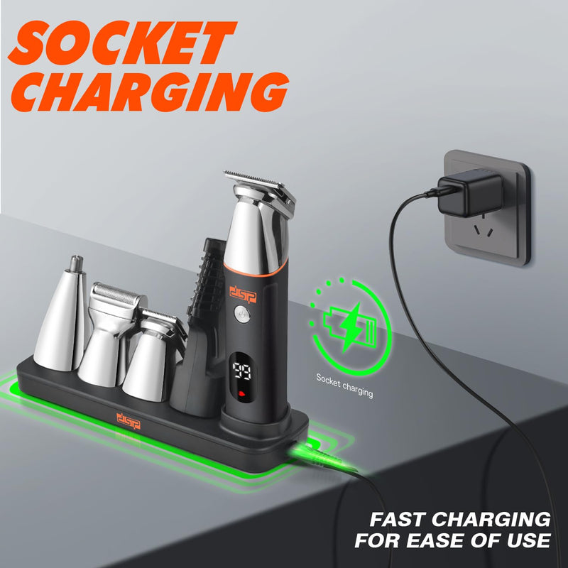 [Australia] - DSP® Beard Trimmer Rechargeable Body Grooming Sets Facial Hair Shaver for Nose Ear Public Hair Cutting Machine IPX7 Waterproof 90642 