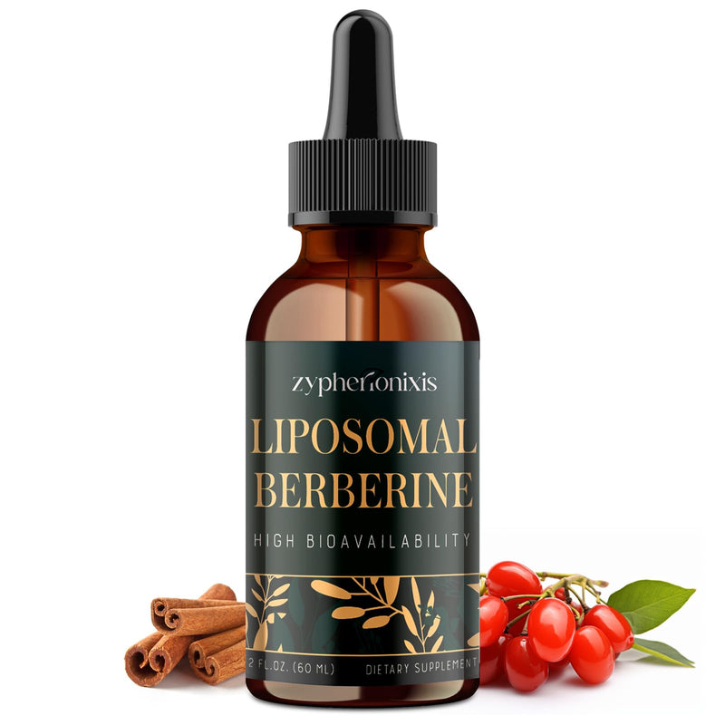 [Australia] - Liposomal Berberine HCL Supplement Liquid 3000mg - High Absorption Berberine Drops with Ceylon Cinnamon - 12-in-1 Formula AMPK Activator, Sugar Free - 2 fl oz 2 Fl Oz (Pack of 1) 
