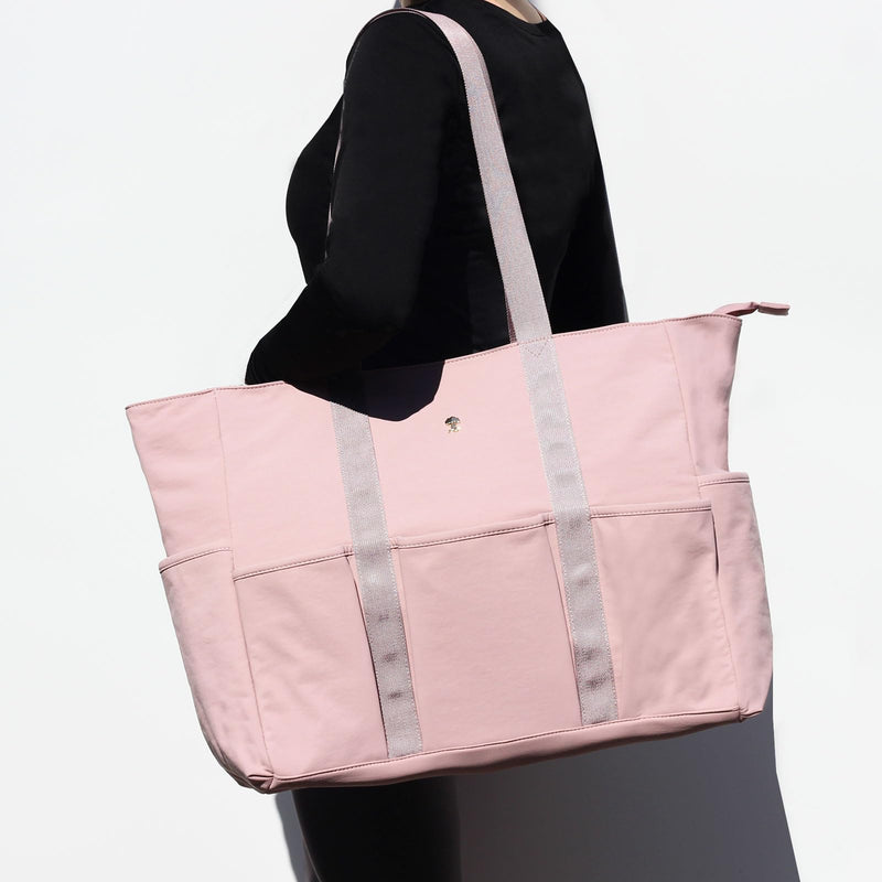 ESVAN Utility Tote Bag Weekender Duffle Bag with 13 Pockets - Perfect for Travel, Work, Gym, Beach, Teachers, and Nurses Pinkish Purple
