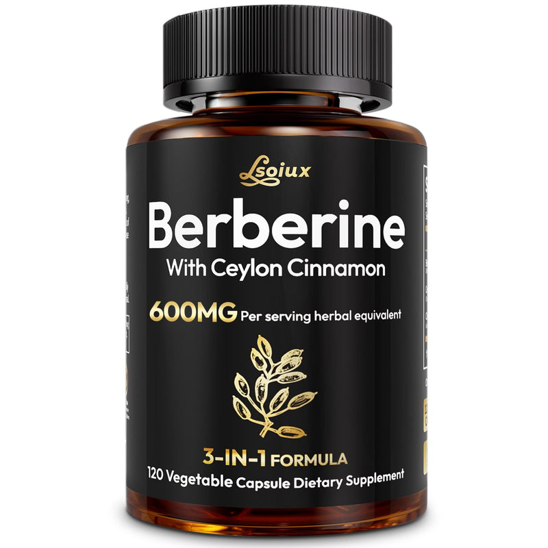[Australia] - Premium Berberine Supplement Supports AMPK Metabolic, Liposomal Berberine with Ceylon Cinnamon - Classic 600mg Formula for Healthy Metabolism & Weigh*t - 3X Absorption - Vegan, Non-GMO, 120 Count Unflavoured 120 Count (Pack of 1) 