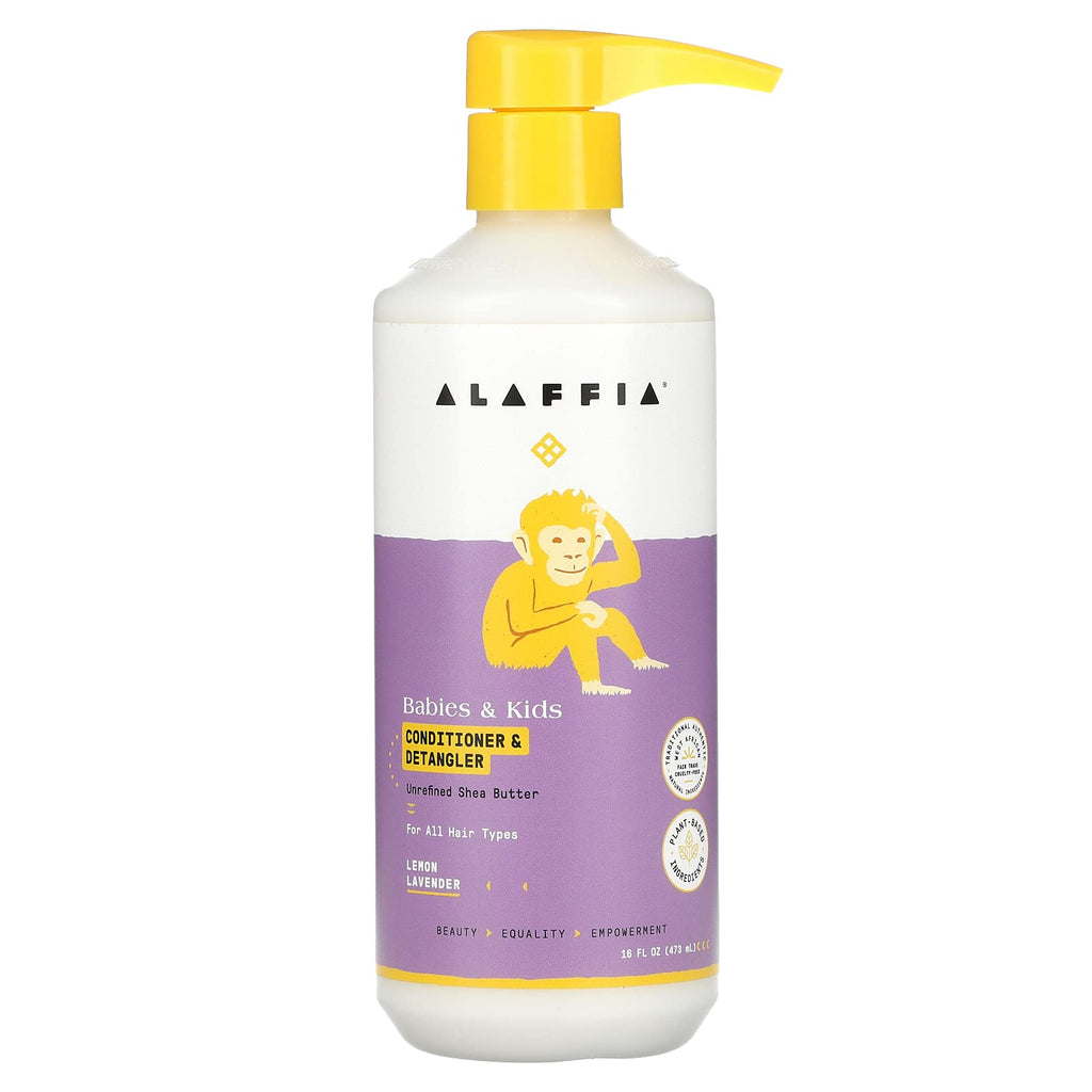 Alaffia Lemon Lavender Babies & Kids Conditioner & Detangler, 16 FZ