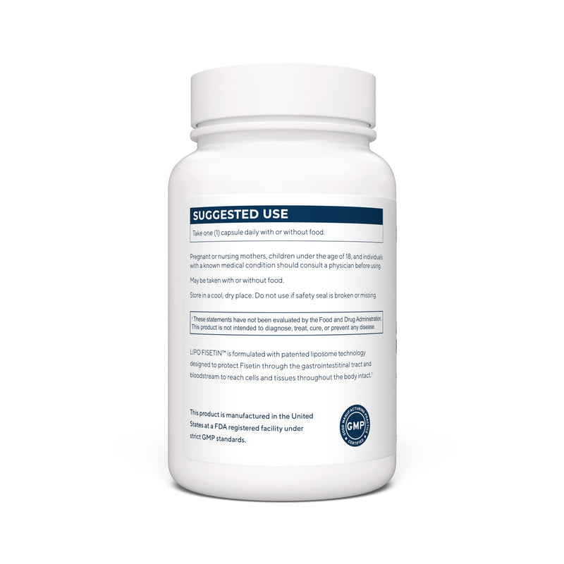 [Australia] - Fisetin | 90 Liposomal Fisetin Supplements - 150mg Fisetin per Serving | Senolytic Supplements | Bioavailable Formula for Increased Absorption | Non-GMO & Made in The USA 