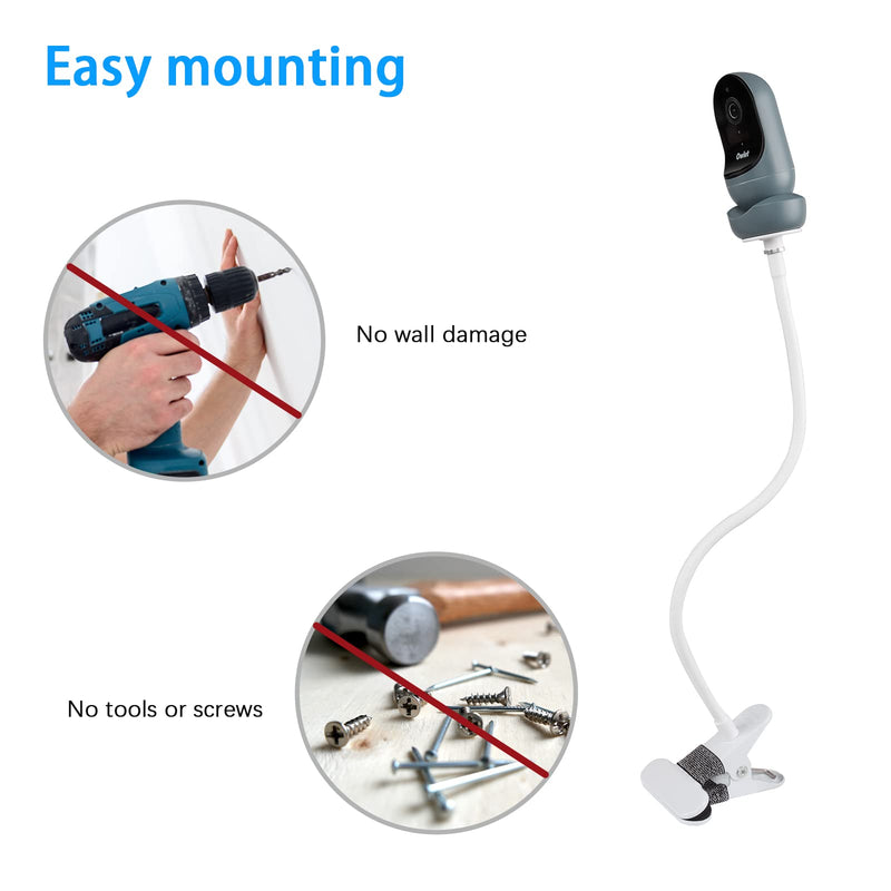 [Australia] - Baby Monitor Mount for Owlet Cam 2, Owlet Cam Smart Baby Monitor,Owlet Duo and Arlo Cameras, Owlet Camera Stand(15.7in Gooseneck Clip) Gooseneck shape clip 