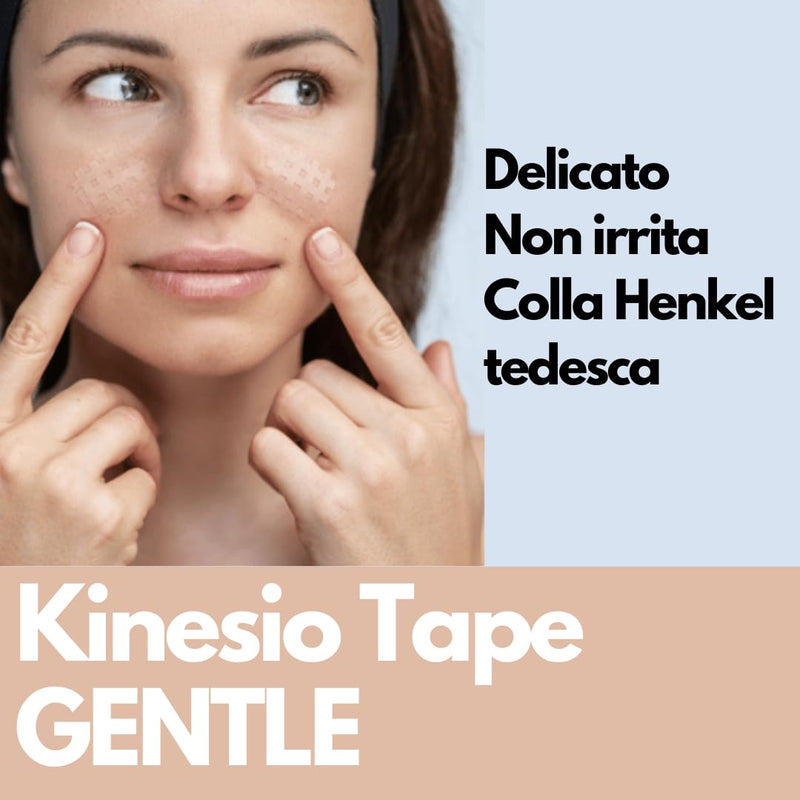 TAKE Sport Kinesiology Tape Gentle KinesioTape, Kinesiology Tape, Kinesiology Tape, 6 Rolls, 5 x 5 m Each, 95% Cotton 5% Spandex, Elastic, for Sensitive Skin, Beige (Skin/Skin)