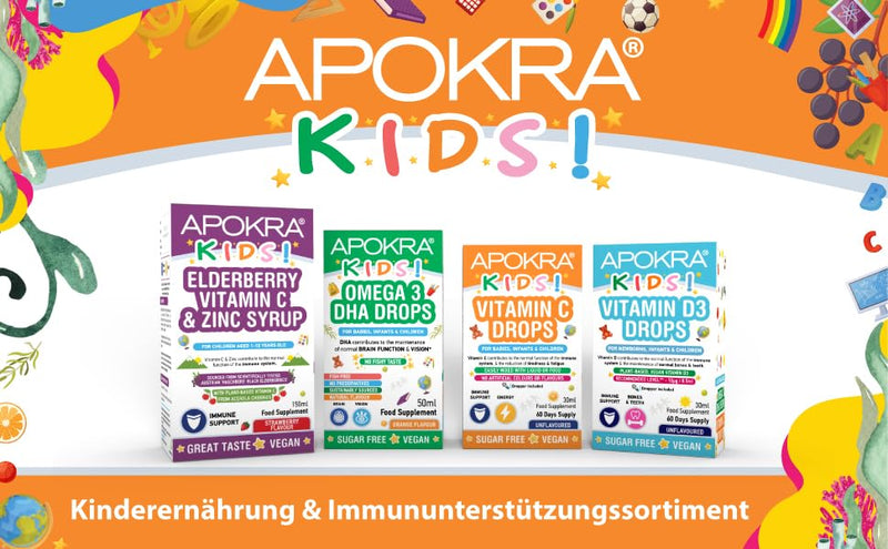 [Australia] - Vitamin C drops | Vitamins children | Vegan Vitamin C | strengthen immune system children | Two month supply - 30ml | APOKRA KIDS 