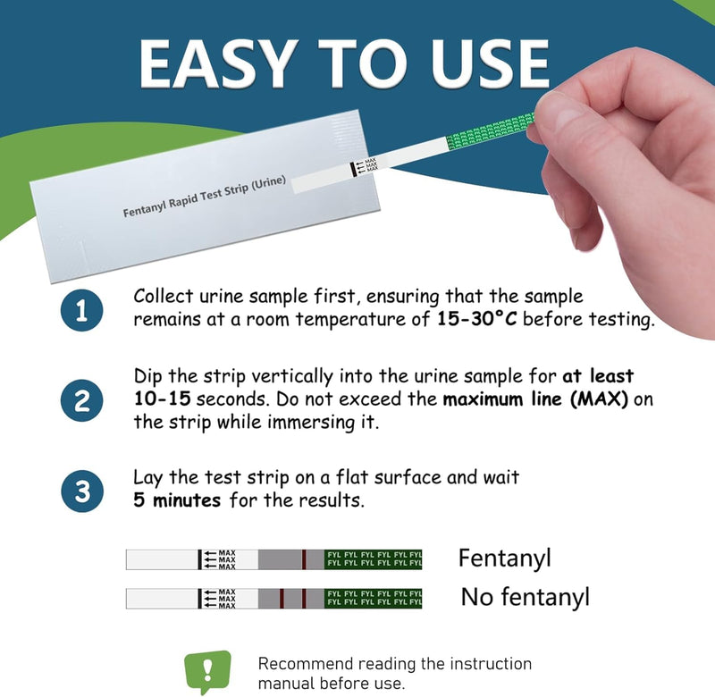 [Australia] - [25 Packs] Fentanyl Rapid Test Strip, Fentanyl Test Kit for Home Use with Accurate & Reliable Results, 20 ng/ml Cut-Off Level - Highly Sensitive Testing for Liquids, Powders and More 