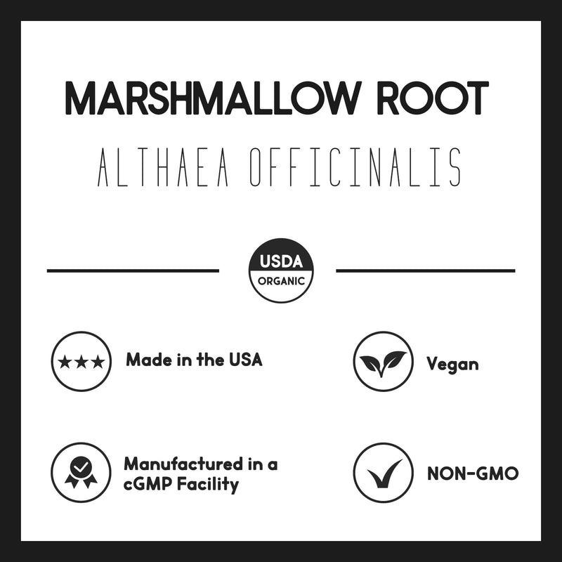 [Australia] - Organic Marshmallow Root 1000 mg 60 Servings | Digestive Support | Vegetarian, Organic, Non-GMO & Gluten Free 