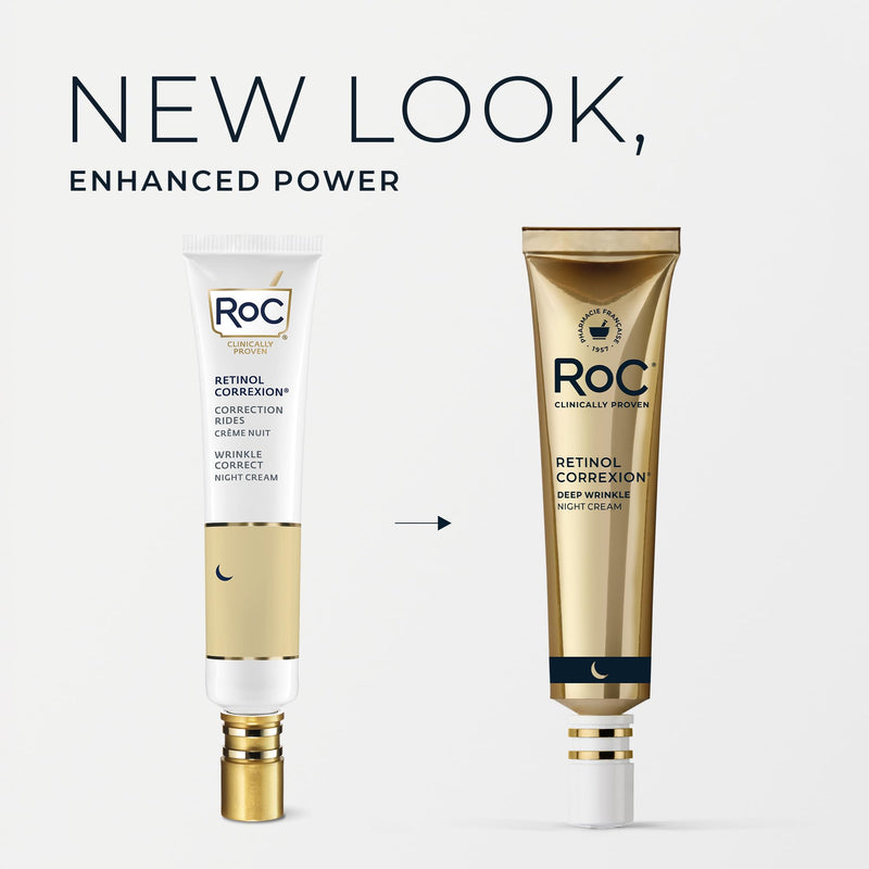 RoC Retinol Correxion Night Cream for Deep Wrinkles, Anti Aging Skincare Treatment Women and Men, 1.0 oz (Packaging May Vary) Deep Wrinkle Night Cream