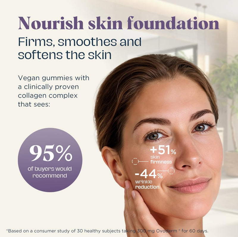 UPSA x Nourished 7-in-1 Skin Lift Collagen Gummies - Vegetarian Formula - Ovoderm® Complex, Vitamin C & Multivitamins for Skin Firmness - 30 Gummies (Take 2 a Day) - Visible Results in 15 Days 1