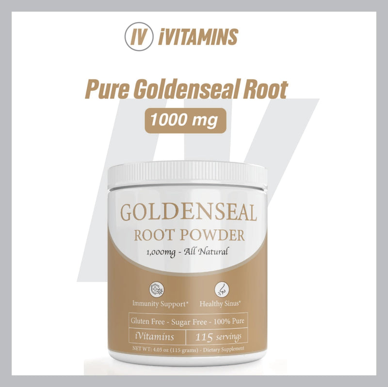 [Australia] - Goldenseal Powder - Goldenseal - Echinacea Goldenseal - Goldenseal Root - Goldenseal Root Powder - Goldenseal Powder for Sinuses - 1,000mg per Serving - 115 Servings 