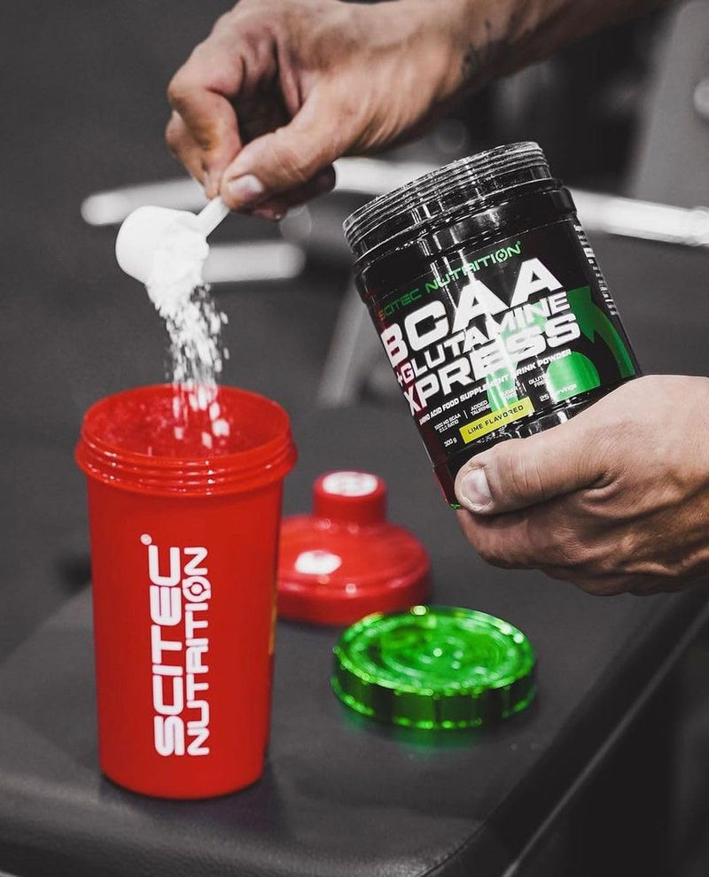 Scitec Nutrition BCAA + Glutamine Xpress – Essential Amino Acid Blend – with 5g 2:1:1 BCAAs – 5g Glutamine – Fortified with Taurine, 300 g, Watermelon 300 g (Pack of 1)