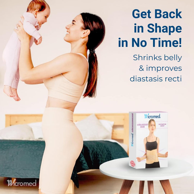 3-in-1 Postpartum Recovery Support Belt Breathable Cotton Abdominal Waist Pelvis Shapewear Slimming Corset Adjustable Belly Wrap for Postpartum Healing, Back Support Comfortable Compression (XL-XXL )